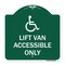 Signmission Lift Van Accessible W/ Updated Isa, Green & White Aluminum Sign, 18" x 18", GW-1818-23885 A-DES-GW-1818-23885 - alternate 1